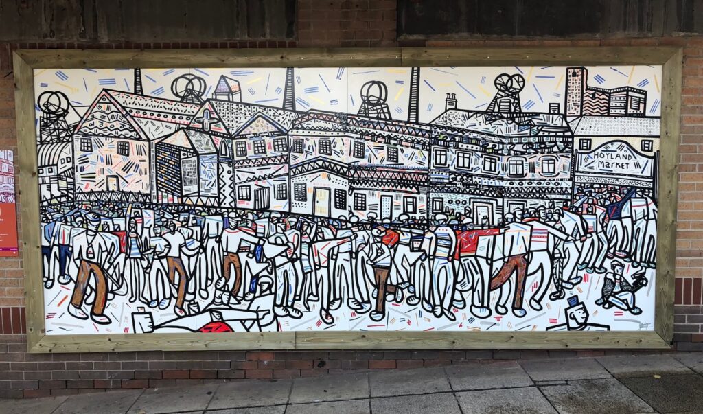 Ben Mosleys mural as part of the smokefree hoyland campaign